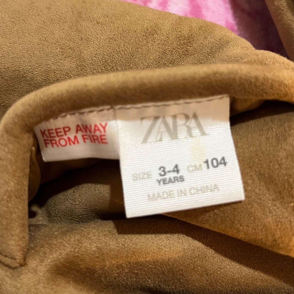 🐑Zara Kids Tan Suede Jacket with Sherpa Lining - Picture 4 of 4